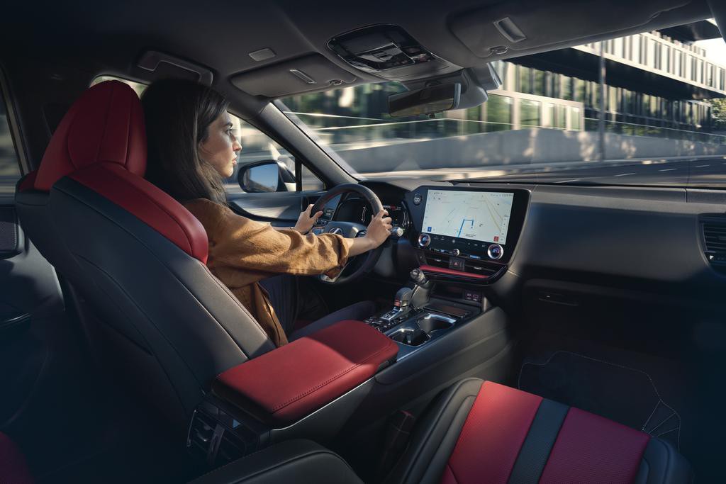 Lexus, interieur, vrouw, dashboard