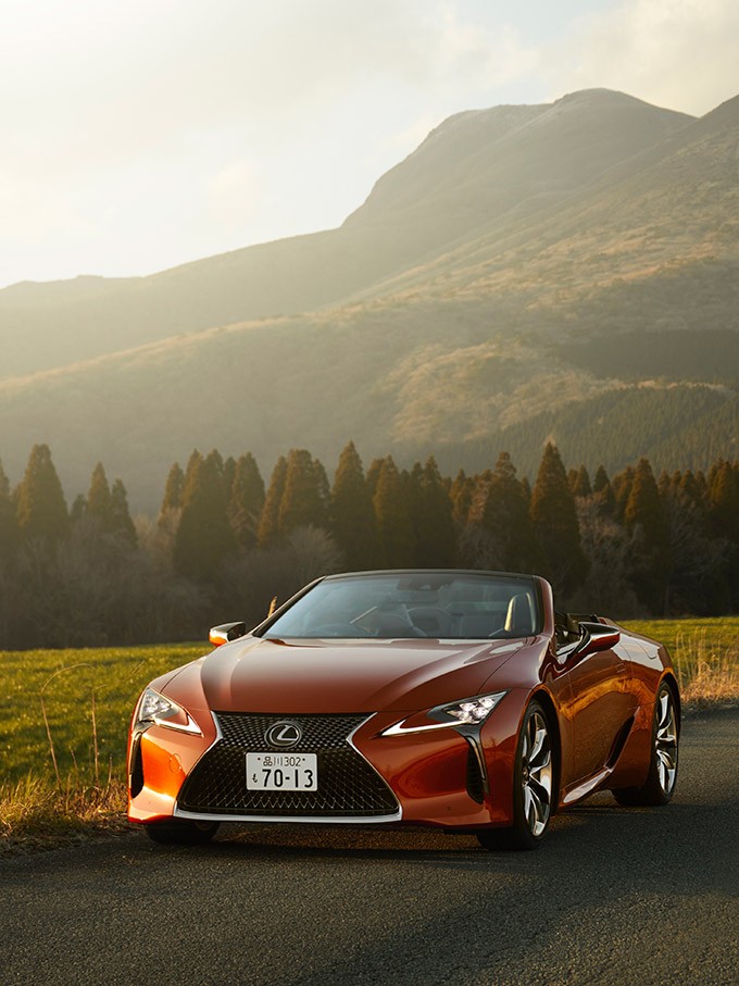 Lexus, exterieur, LC, Convertible, vooraanzicht, oranje, rood