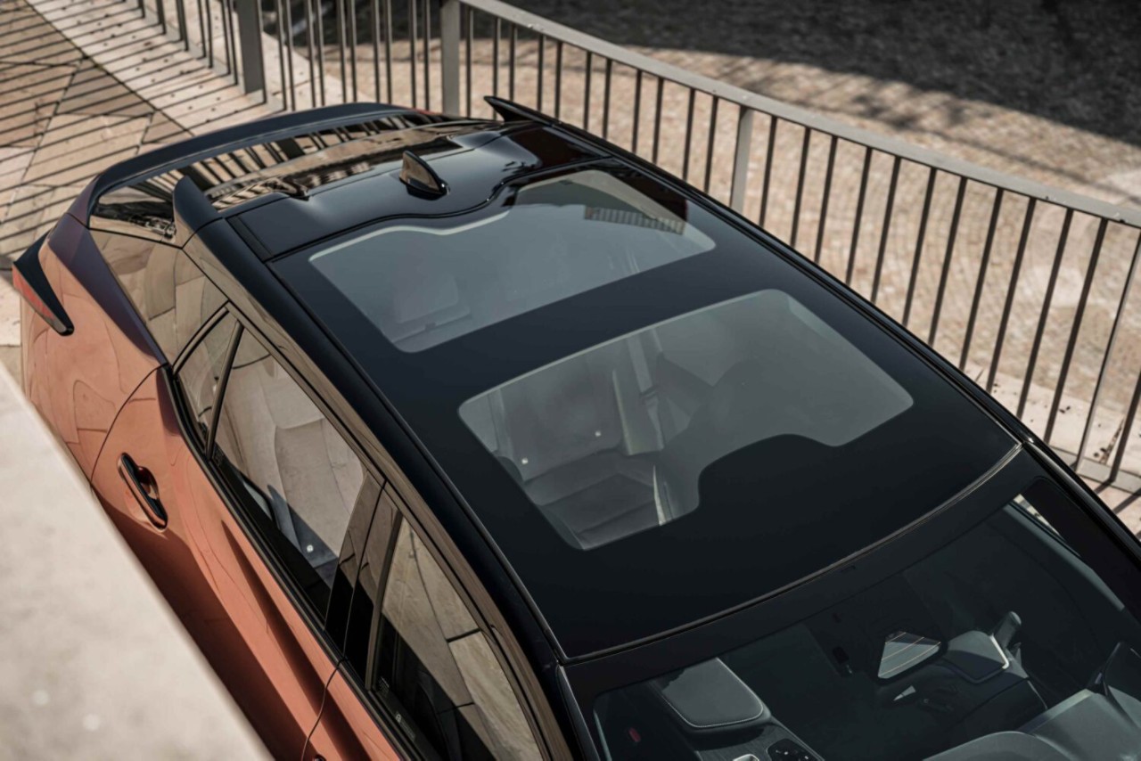 Lexus RZ 450e, exterieur, bovenaf, panoramadak, Sonic Copper