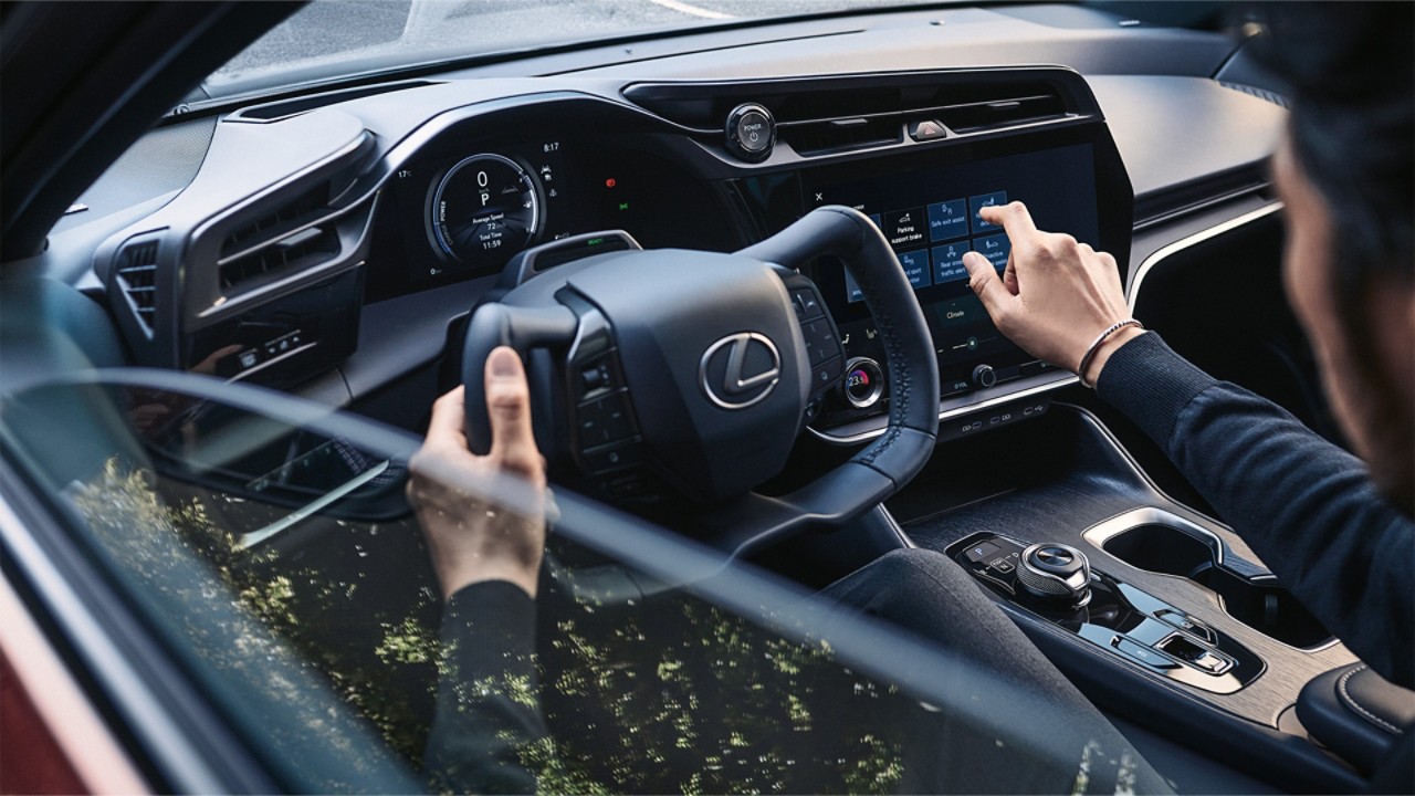 Cockpit van de Lexus RZ 450e