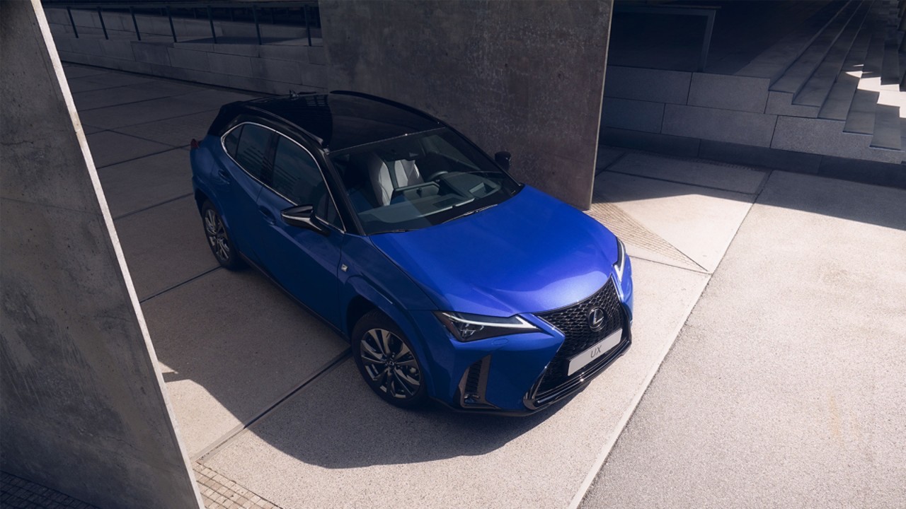 Raised view of a parked Lexus UX 300h