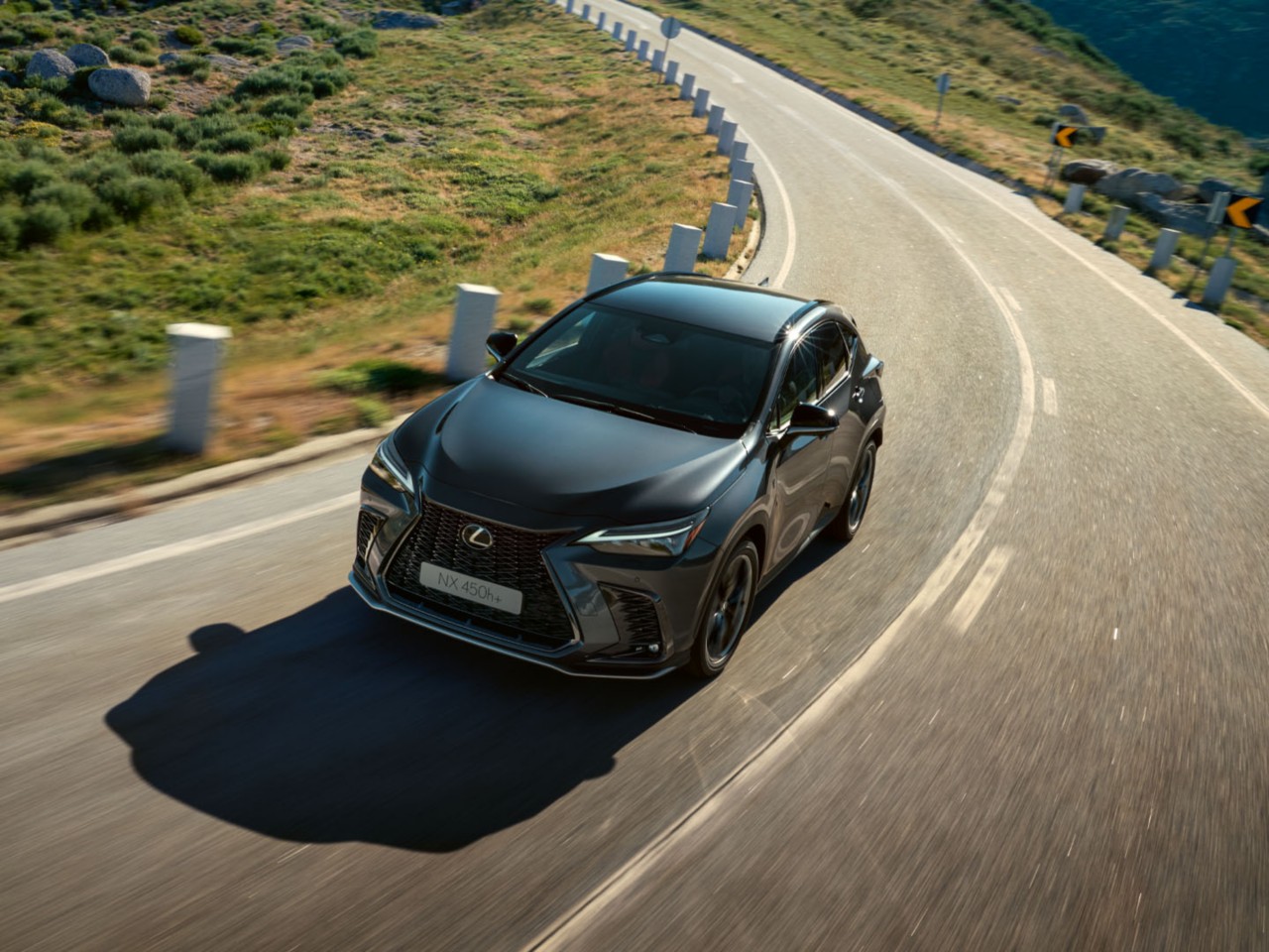 Lexus NX rijdend in een landelijke omgeving